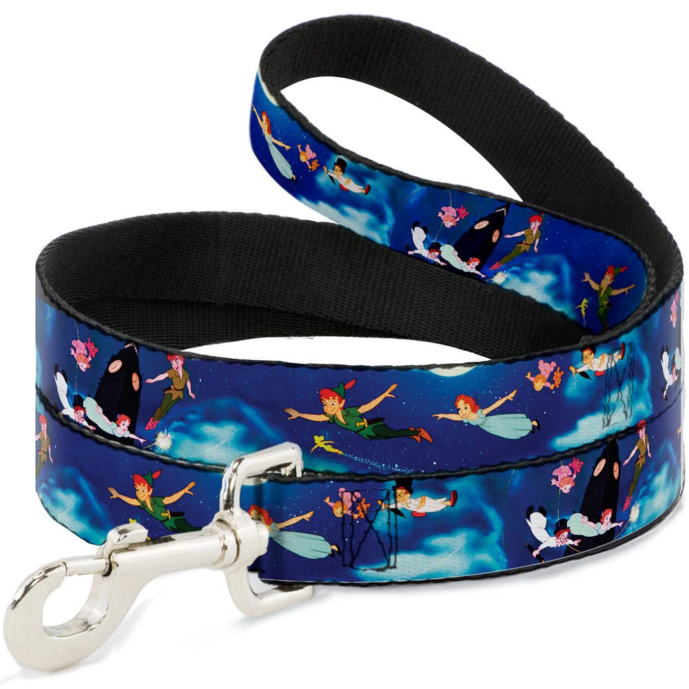 Disney Pet Leash, Dog Leash, Peter Pan Flying Scene, 6 Feet Long 0.5 Inch Wide