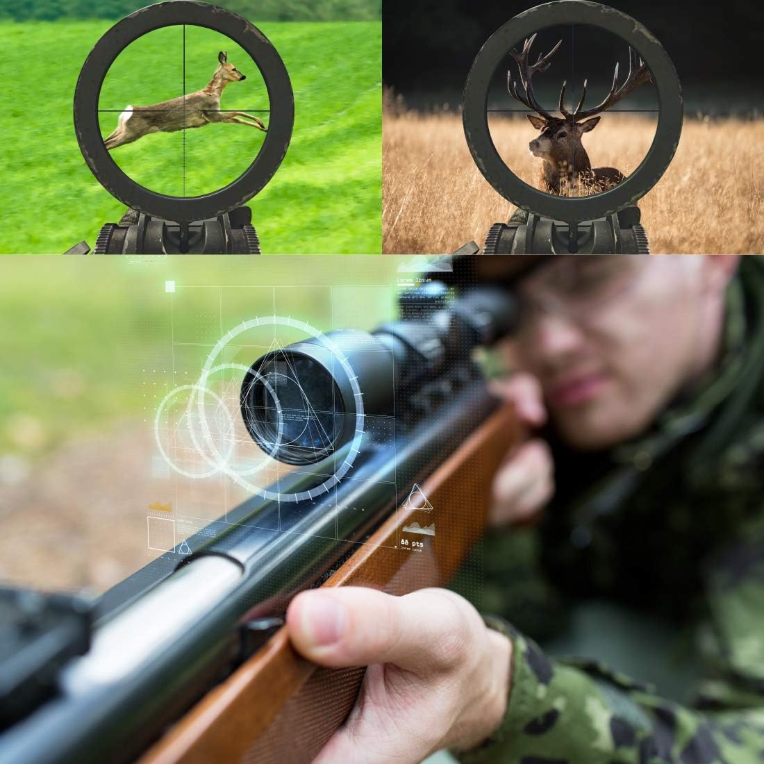 OMMO 3-9X40 Rifle Scope, Red Green Illuminated Optical Mil-Dot Riflescope for Hunting, with Flip-Open Covers : Sports & Outdoors