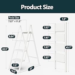 WOA WOA 4 Step Ladder, Folding Step Stool with Wide