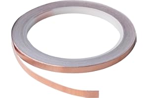 SWASEADA Copper Foil Tape for Stained Glass(1/4inch &1/5inch X 66FT) Copper Backed, Double-Sided Conductive-EMI Shielding,Stained Glass,Soldering,Electrical Repairs,Paper Circuits,Grounding