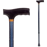 DMI Lightweight Aluminum Adjustable Walking Cane with Derby-Top Handle for Men and Women, Blue Ice