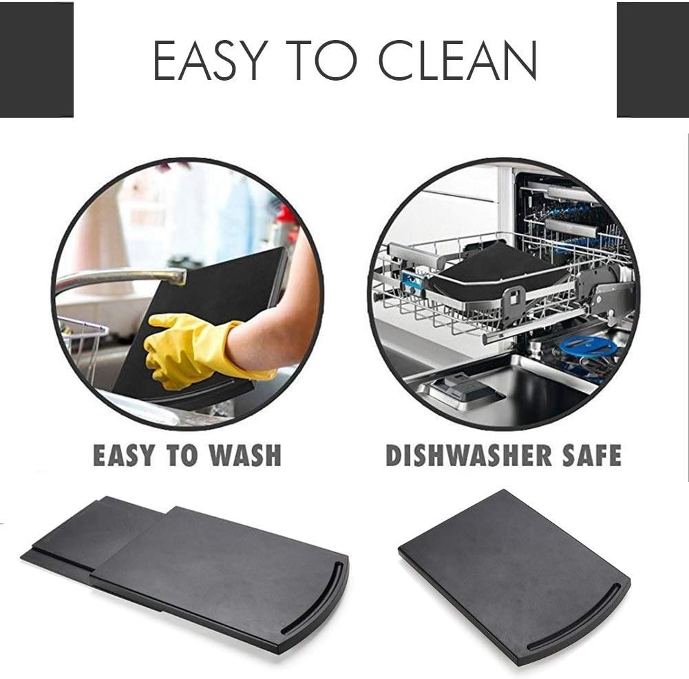 Appliance Caddy Sliding Coffee Maker Tray, 12" Coffee Pot Slider Machine Mat Under Countertop Rolling Tray for Blender Toaster with Smooth Rolling Wheels(2 Pack,Black): Kitchen & Dining