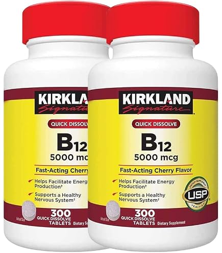 Amazon.com: Kirkland Signature Quick Dissolve B-12 5000 mcg., 300 Tablets :  Health & Household