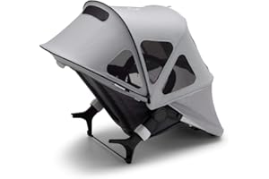 Bugaboo Donkey Breezy Sun Canopy Stroller Accessory with UPF 50+ Sun Protection and Ventilation Panels, Misty Grey