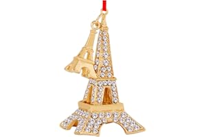 PETCEE Metal Eiffel Tower Christmas Ornaments 2023 Glitter Eiffel Tower Decorations Paris Eiffel Tower Ornaments for Christmas Tree Romantic France Eiffel Tower Hanging Keepsake Gifts for Women Girls