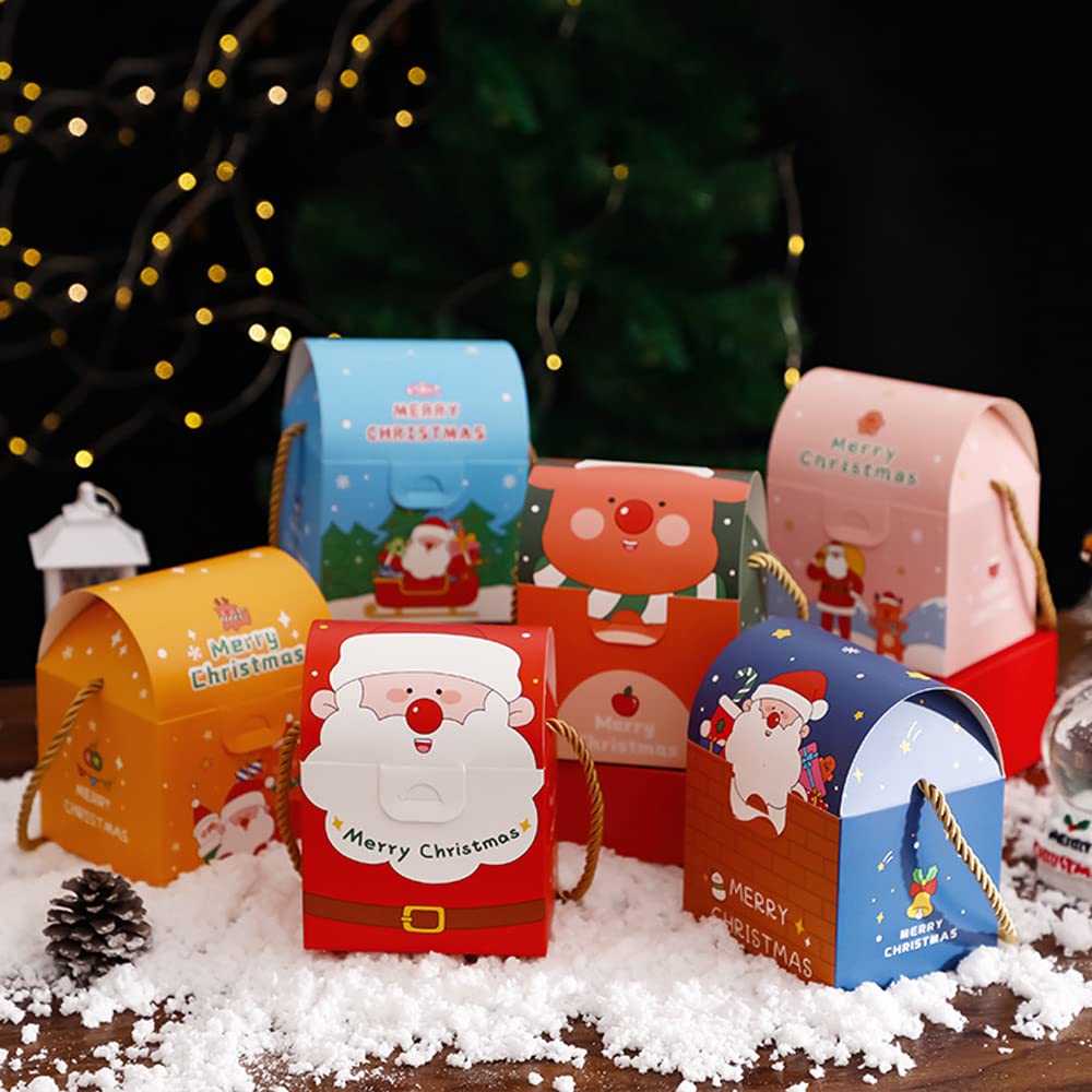 DZOZO 24 Pcs Christmas Candy Boxes Christmas Treat Boxes Present Boxes Christmas Party Gift Boxes Christmas Boxes Cookie Boxes for Xmas Party Decoration Xmas Cupcake Sweets Boxes