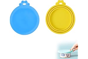 SHELDAMY 2 Pack Pet Food Can Lids, Keep Food Fresh Universal Silicone Can Covers Fit All Standard Size for Dog Cat Food Can Top
