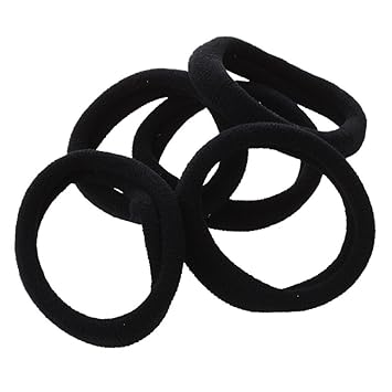 5 Pcs Black Stretchy Band Hair Tie Ponytail Holders Amazon Co Uk