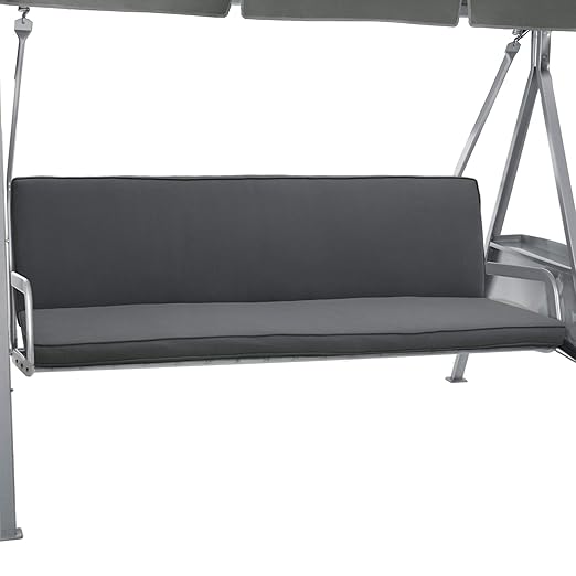 Beautissu Hollywoodschaukel Auflage Loft HS 180x50cm Auflagen für 3-Sitzer Hollywoodschaukel mit Rücken-Kissen Graphitgrau er
