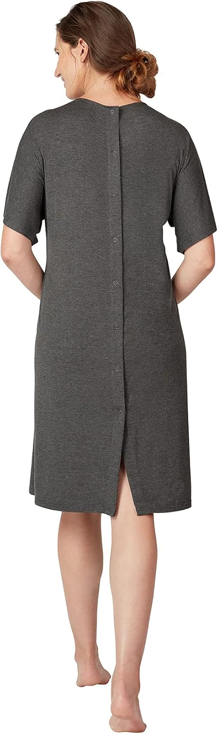 Frida Mom Delivery and Nursing Gown | Easy-Snap, Tagless, Skin-to-Skin Access for Nursing and Full Coverage in The Back: Health & Personal Care
