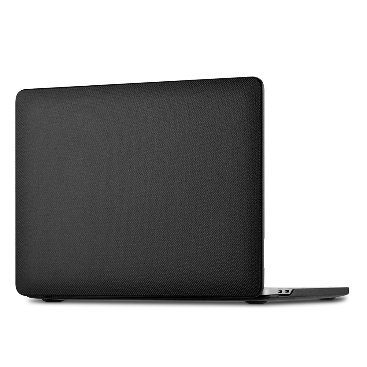 Haobobro Carbon Fibre Texture Case - Case for MacBook Pro 13 Inch (2022-2016 Release) M2 M1 A2338 A2289 A2251 A2159 A1989 A1706 A1708 with/without Touch Bar - Microfibre Leather Protective Cover Black