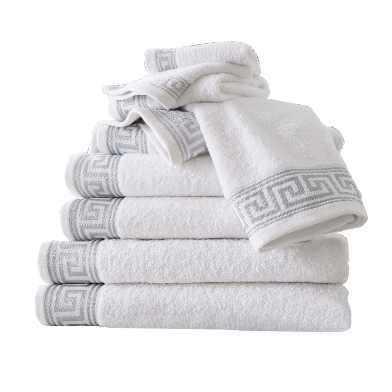 GC GAVENO CAVAILIA Greek Bath Sheet Towel Set - 2 Piece Egyptian Cotton Towels - Quick Dry Large Bath Towel - 500 GSM Towel For Bathroom - White - 80X140
