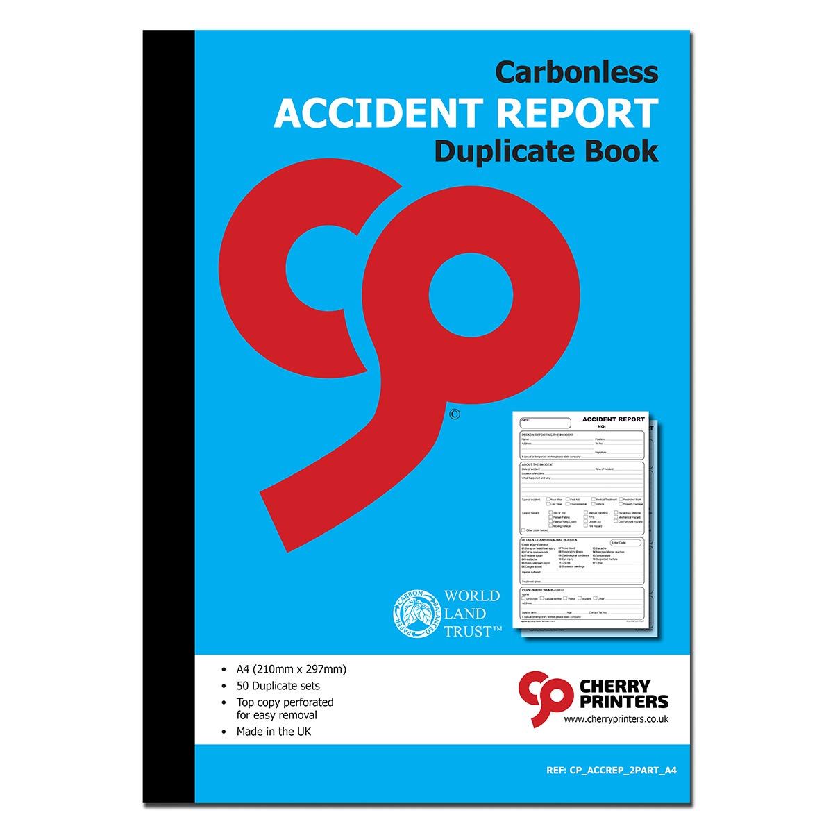 Cherry Printers NCR Accident Report Duplicate Book A4 50 Sets Carbonless