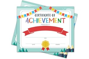 QSSFDGG Colorful Classroom Certificate of Achievement, 25 Pcs Award Certificates, Certificates of Completion Recognition for Children and Parents, Teachers and Students, School Graduation Diploma -03