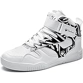 FZUU Men's Fashion High Top Leather Street Sneakers Sports Casual Shoes