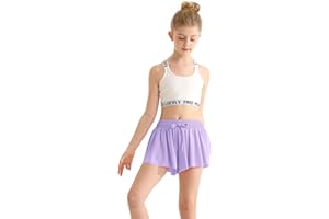 EQSJIU Girls Butterfly Shorts with Spandex Liner Preppy Flowy Athletic Shorts Skirts for Sports, Running, Dance, Cheerleading