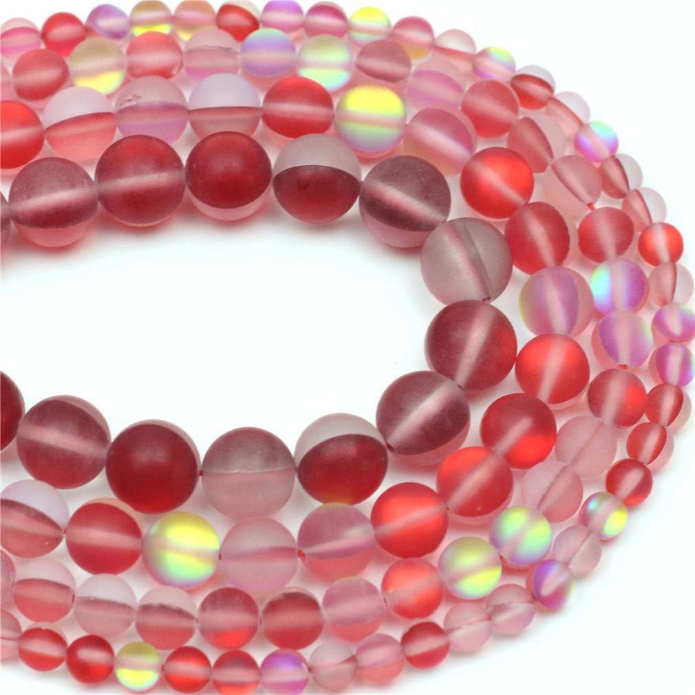 Oameusa 12mm Agate Beads Frosted Red Moonstone Stone Gemstone Round Loose Beads Agate Beads for Jewelry Making 1 Strand 15" 1 Strand per Bag-Wholesale