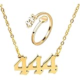 SMUK Angel Number Necklace, Dainty 18K Gold Plated Number 111 222 333 444 555 666 777 888 999 Necklace Pendants Choker Neckla