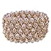 KAYMEN FASHION JEWELLERY Luxury Gold Plated Cross Chians and Crystal Stone Knit Exaggerated Bangles Bracelets for Women