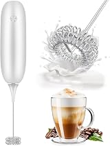 KOOSREEL Milk Frother Handheld USB Battery Powered Foamer Whisk White