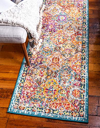 Unique Loom Penrose Collection Area Rug - Blake (2' 2" x 6' 1" Runner, Multi/ B…