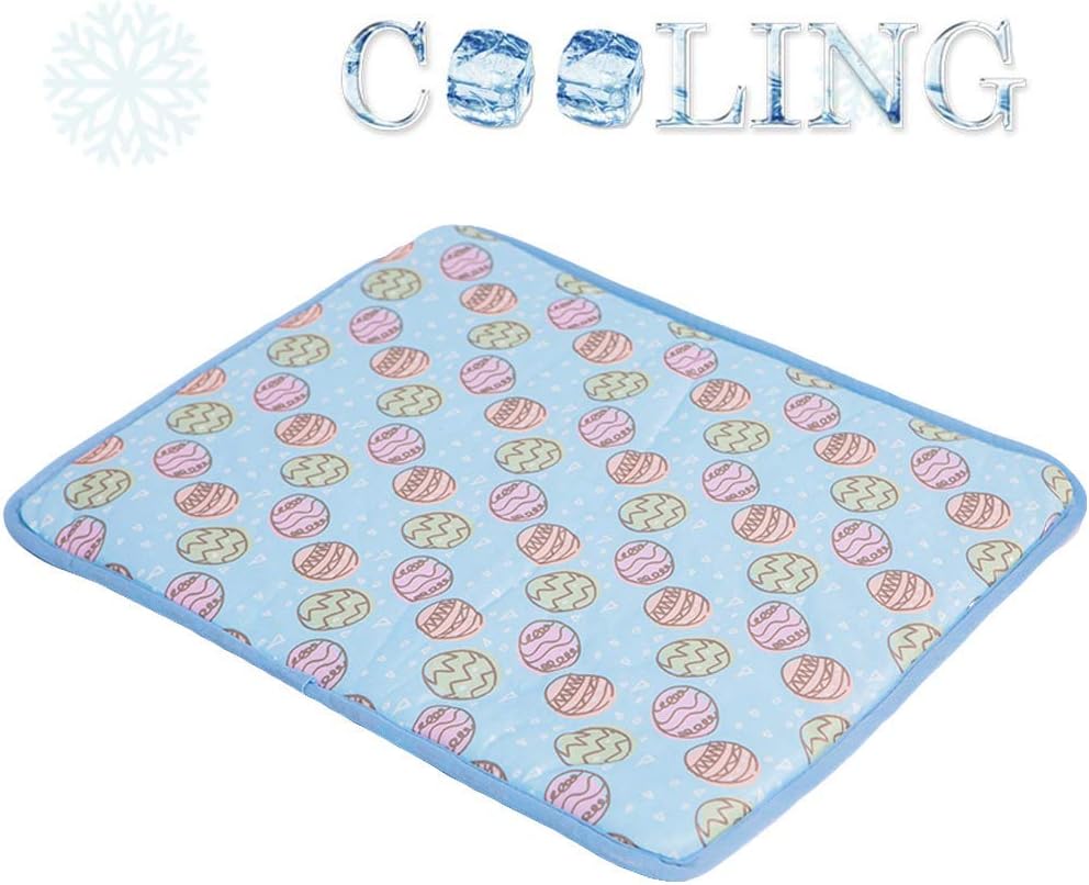 Yu-Xiang Dog Ice Pad Ice Silk Cats Kennel Mat Pet Cooling Pad Summer Cool Bamboo Mat Breathable Pad (Pink, L : Pet Supplies