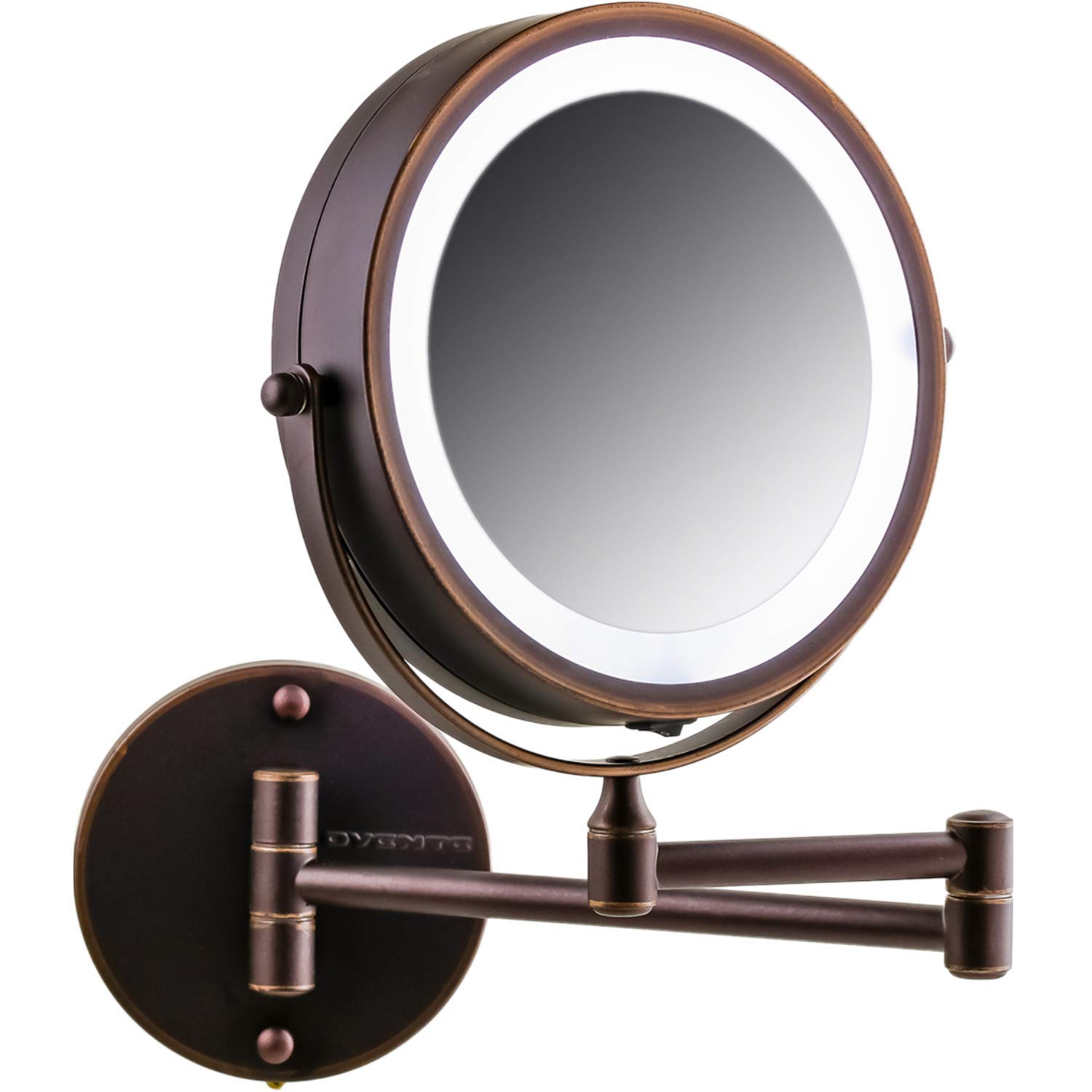 Ovente Dual Sided Wall Mounted Makeup Mirror 7 Inch 1X7X, Antique