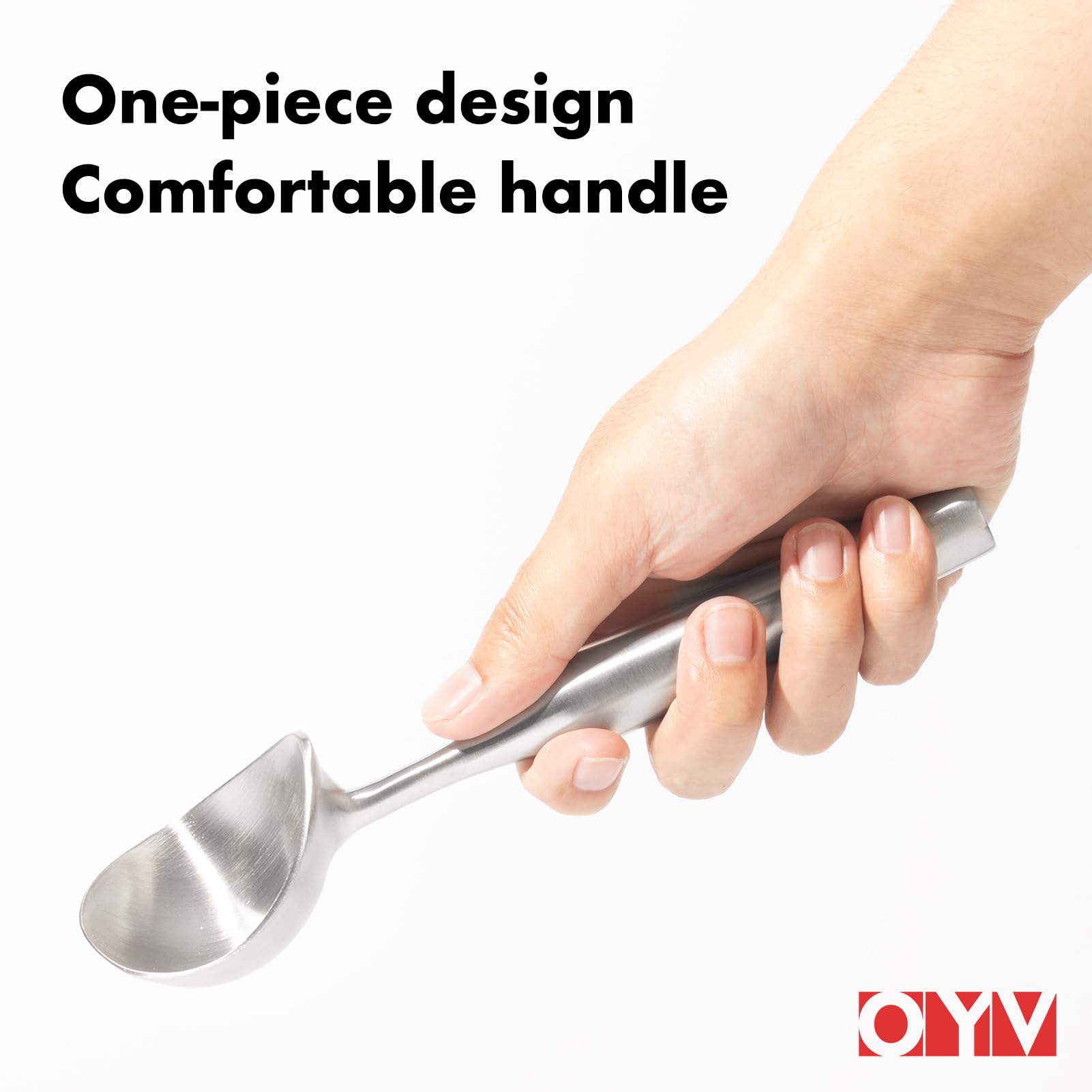Stainless Steel Ice Cream Scoop, Ergonomically Designed Handle for Comfort, Heavy Duty Ice Cream Scooper, One-Piece Design Ice Cream Scoops, Dishwasher Safe.