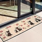 Alicemall Alfombra Antilizante Felpudos Originales 50*140cm Rosa con Gatos Felpudo Entrada para Sala o Mascota