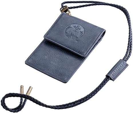 Amazon Starbucks スターバックス スタバ パスケース 定期入れ カード入れ ポーチ 小物入れ ネックストラップ Idカードホルダー 首掛け 皮 革 合皮 女神 セイレン ロゴ エンボス加工 台湾スターバックス 海外限定 Starbucks スターバックス 定期入れ
