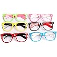 Set of 6 Kids Children Candy Colour Fashion Cute Glasses Frame Without Lenses Nerdy Retro Glasses Party Supplies (Colour Rand