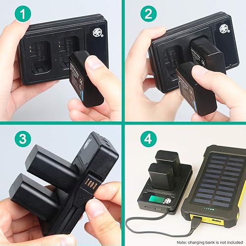 2-Pack] NP-W126S Battery LED USB Charger for Fuji XT1 XT2 XT3