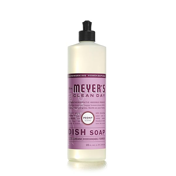 MRS. MEYER’S CLEAN DAY LIQUID DISH SOAP, BIODEGRADABLE FORMULA, PEONY, 16 FL. OZ