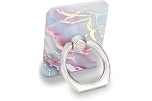 Velvet Caviar Cell Phone Ring Holder - Finger Ring & Stand - Improves Phone Grip Compatible with iPhone, Galaxy and Most Cases (Except Silicone/Leather) - Moonstone Holographic Pink Blue Marble