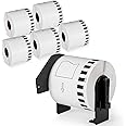 Colorty Compatible with Brother DK-2205 Continuous Paper Label Rolls 2.4" x 100'(62mm x 30.48m) for Brother QL Label Printers QL-800 810W 820 820NWB 700 710W 500 570 600 1100nwb-6 Rolls + 1 Frame