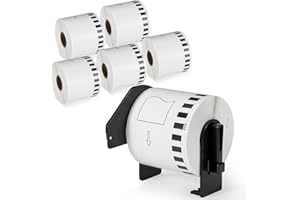 Colorty Compatible Brother DK-2205 Continuous Paper Label Rolls 2.4" x 100'(62mm x 30.48m) for Brother QL Label Printers QL-800 810W 820 820NWB 700 710W 500 570 600 1100nwb-6 Rolls + 1 Frame
