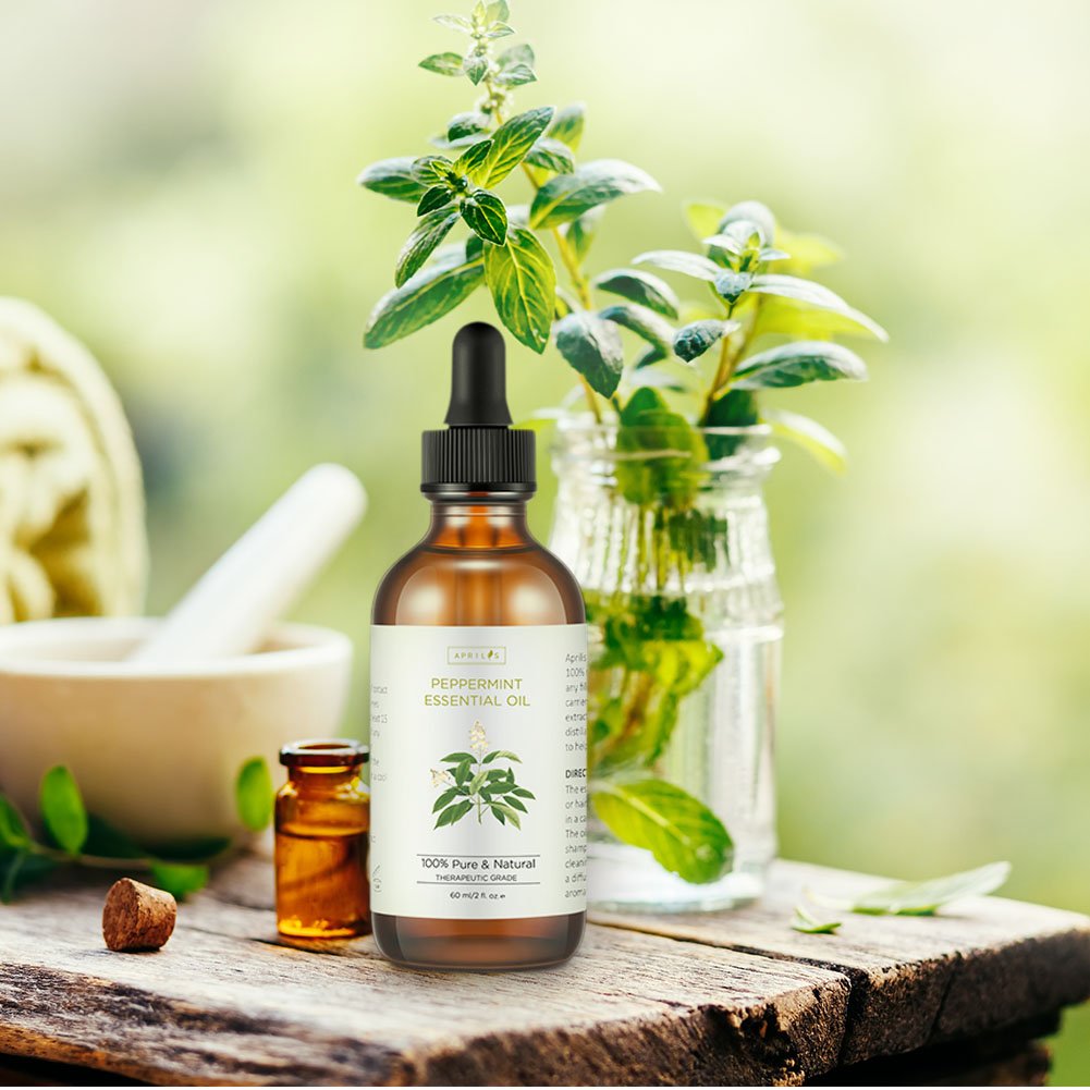 Peppermint Essential Oil 100% Pure and Natural Premium Therapeutic Grade, Perfect for Aromatherapy, Relaxation, Skin Therapy, Improved Mood, 2 fl. oz.