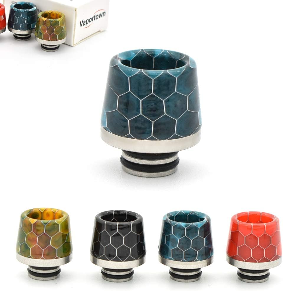 vaportown 510 Drip Tip for SMOK TFV12 Baby Prince TFV8 Baby Beast Uwell Crown 4 Mesh Valyrian 2 Horizon Falcon Resin Artisan OBS Engine Vaporesso NRG Tank Mag Baby Alien Kit Glass Mouthpiece (Blue)