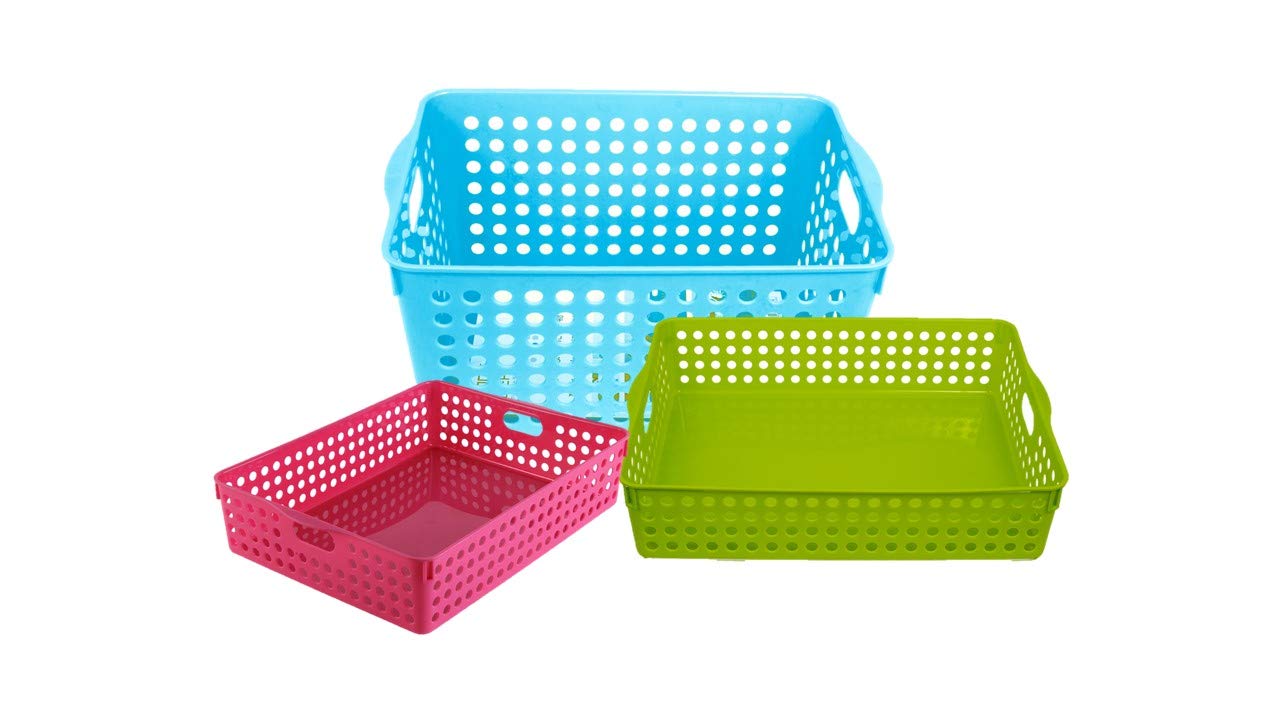 Inomata 3 Piece Plastic Mesh Baskets Amazon.in Home & Kitchen