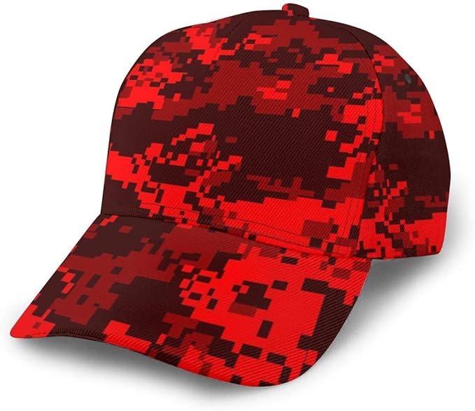 Unisex Classic Dizzy Blood Red Black Camo Camouflage Baseball Cap Dad