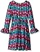Dollie & Me Girls' Brushed Sweater Knit Polka Dot Floral Printed Dress