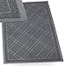 SlipToGrip Durable Door Mat - Grey Plaid Design Entryway Rug - 35x23 inches, No-Slip and Washable - Indoor and Outdoor Use, Weatherproof - Ideal for Garage, Patio, and Front Entryway
