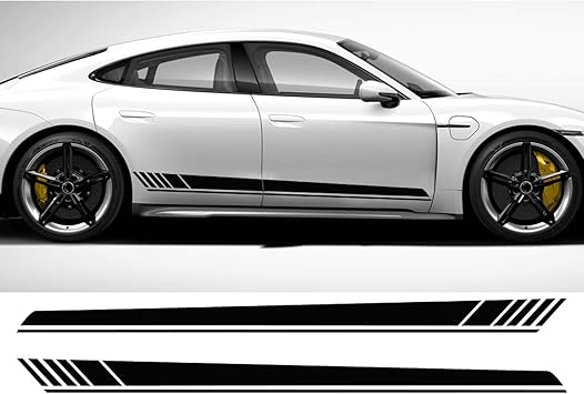 Amazon Co Jp 自作 ステッカー サイドスカート ーズサイドスカートステッカーデカール カー アクセサリー ビニールサイドスカートシルストライプボディデカールステッカーステッカー デカール 車 バイク スカートステッカーセットスポーティーストライプ