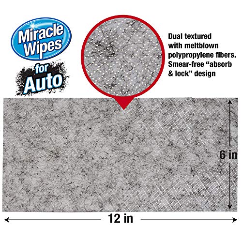 MiracleWipes for Automotive - All Purpose Cleaner, Hands, Interior, Exterior, Detailing - Removes Grease, Lubricants, Sticky Adhesives, Grime, Dirt & More - Car Cleaning Supplies - 2 Pack (90 Count)