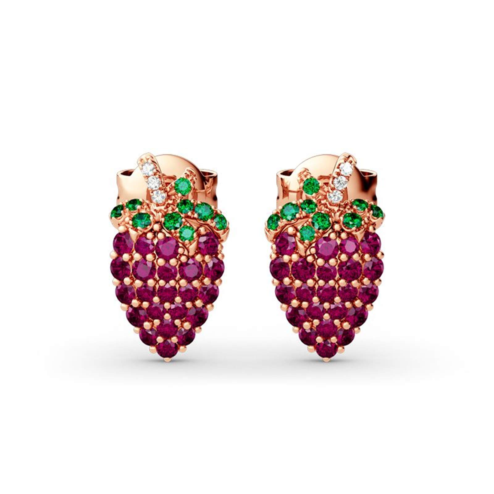 Jeulia"Summer Fruit" Strawberry Design Sterling Silver Earrings for Women Wife Girlfriend Engagement
