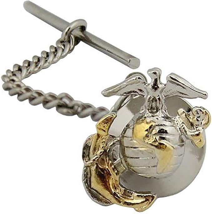 US Marine Corps Officer Tie Tac 2 Tone Gold &amp; Silver