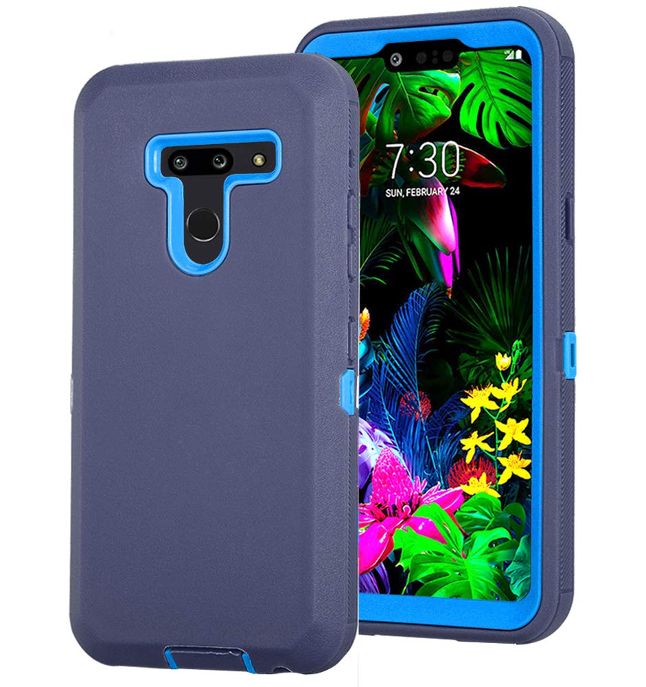 Case for LG G8/G8 ThinQ, Heavy Duty [with Built-in Screen Protector] Shockproof Hybrid High Impact Resistant Rugged Full-Body Tri-Layer Protective Cover for LG G8 / G8 ThinQ (Navy)