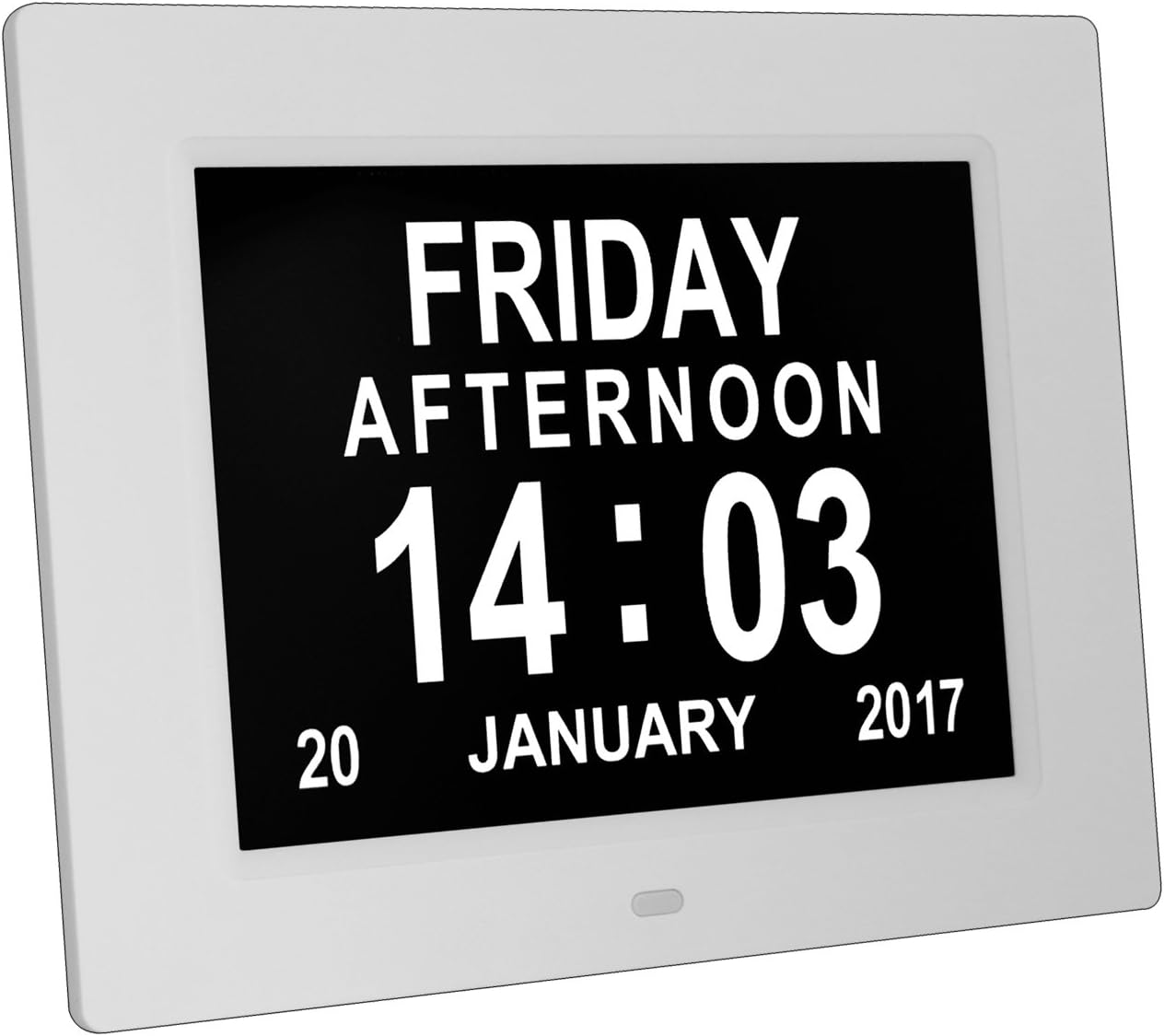 Updated Version LED Large Digital Wall Clock- Alarm Clocks- Kitchen Decorative Wall Clock- Large Numbers Electronic Calendar Day Clock for Seniors (White)