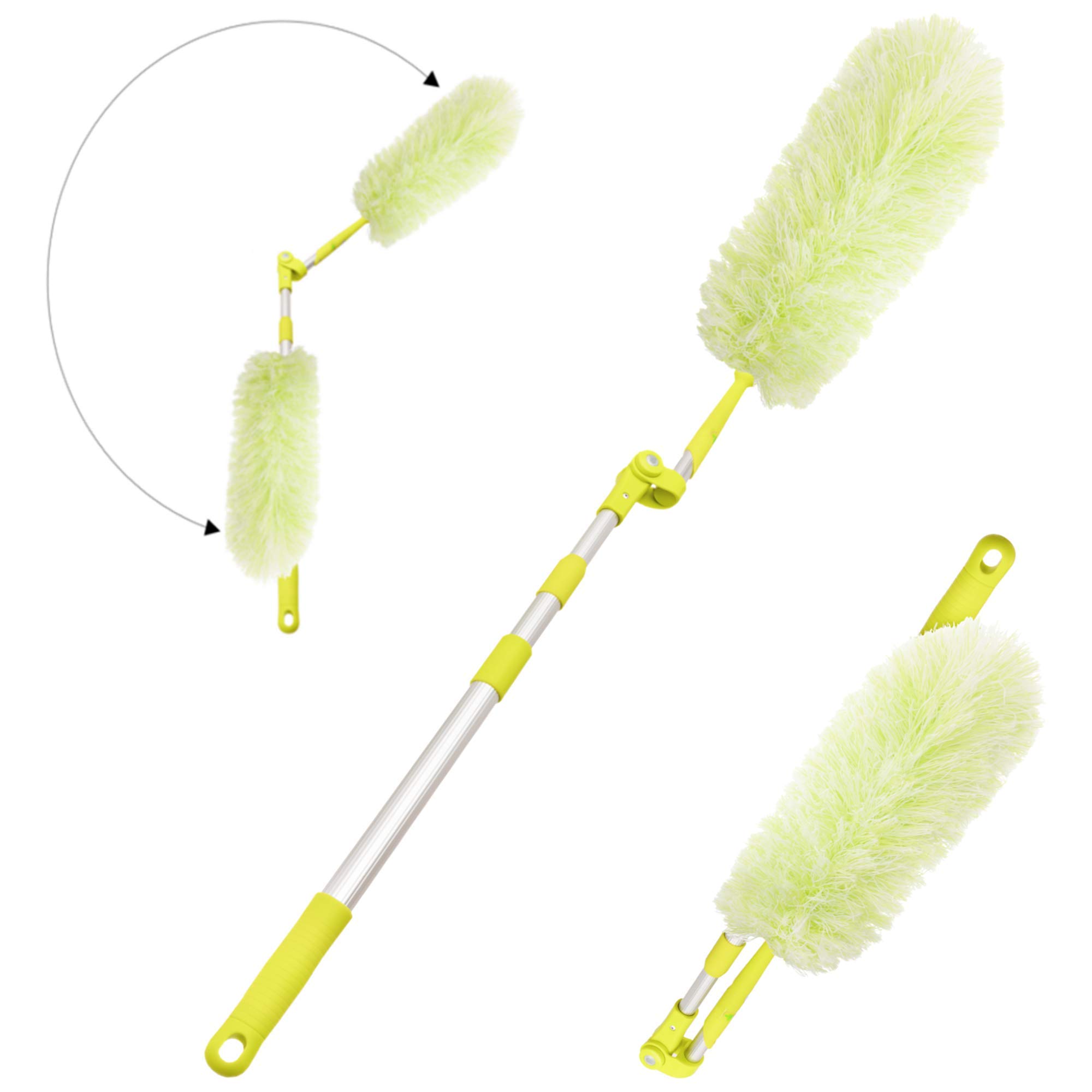 Pure Care Microfiber Feather Duster with Extension Pole, Lightweight