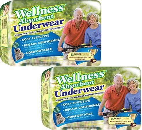 (Set/2) Wellness Super Absorbent Underwear Manage Incontinence - MD,36 Count